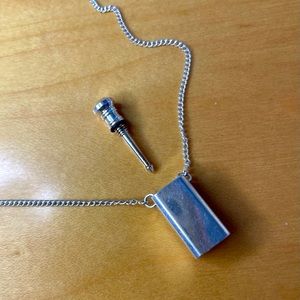 Sterling Silver Perfume Flask Necklace